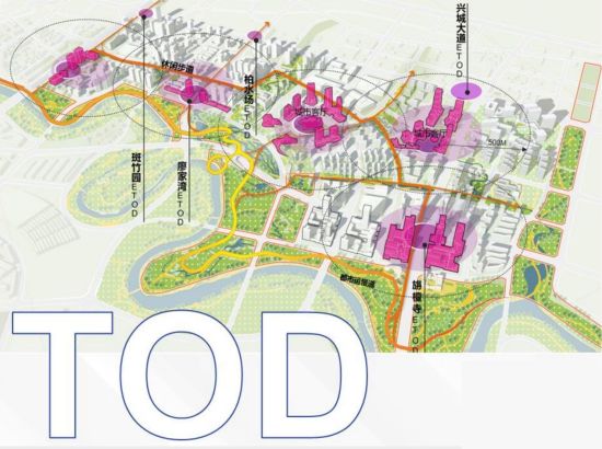 廖家湾片区TOD规划示意图,图据《廖家湾板块城市价值白皮书》 廖家湾片区TOD规划示意图,图据《廖家湾板块城市价值白皮书》