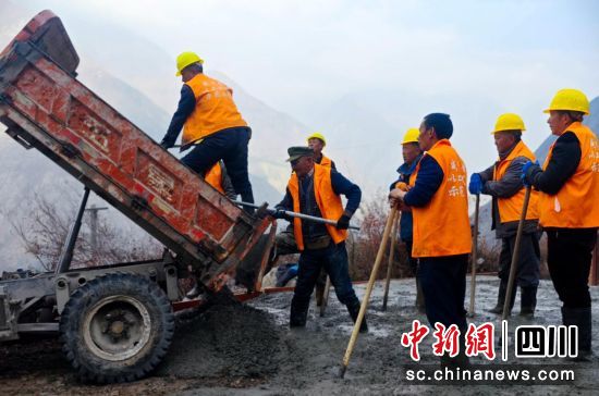 施工现场。汶川县委宣传部供图 施工现场。汶川县委宣传部供图