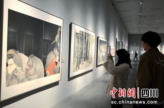 巡展吸引书画爱好者观展。四川省美术馆 巡展吸引书画爱好者观展。四川省美术馆