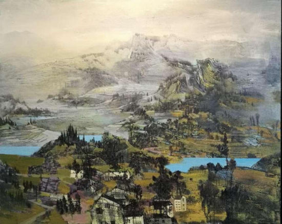 龙飞油画代表作《莲湖秋韵》 龙飞油画代表作《莲湖秋韵》