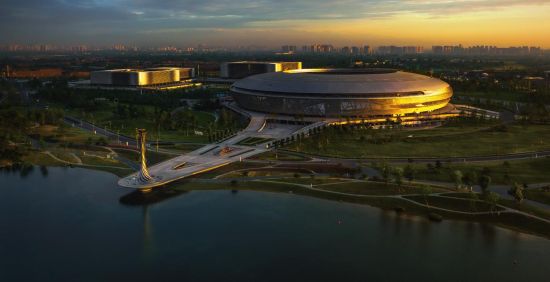 东安湖体育馆实景图。成都龙湖供图 东安湖体育馆实景图。成都龙湖供图