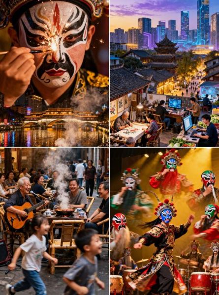 任晓雷作品《川韵蓉城:古今交织的时光画卷》 任晓雷作品《川韵蓉城:古今交织的时光画卷》