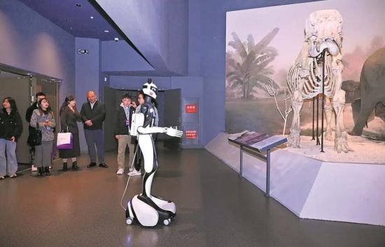 “小芯”在成都自然博物馆讲解 “小芯”在成都自然博物馆讲解