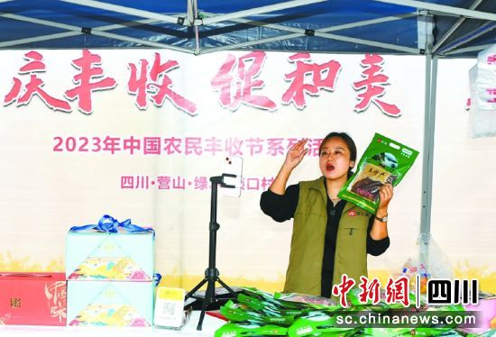 营山县营乐淘电子商务有限公司主播直播带货。杨汉国 摄 营山县营乐淘电子商务有限公司主播直播带货。杨汉国 摄