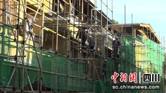 施工现场。汶川县委宣传部 供图 施工现场。汶川县委宣传部 供图