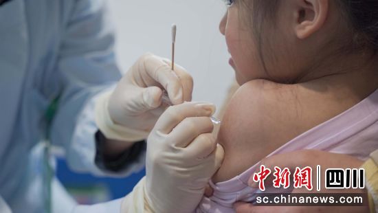 国产首款四价流感病毒亚单位疫苗12日在成都开打。杜军 摄 国产首款四价流感病毒亚单位疫苗12日在成都开打。杜军 摄