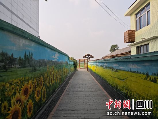 青神县新光村里的油画墙。陈选斌 摄 青神县新光村里的油画墙。陈选斌 摄