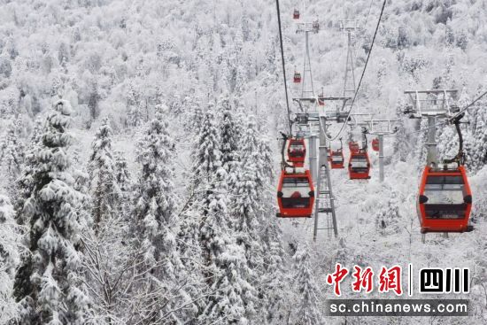 四川西岭雪山冬季美景。(西岭雪山景区 供图) 四川西岭雪山冬季美景。(西岭雪山景区 供图)