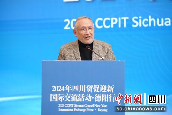 智利共和国驻成都总领事馆总领事迪亚兹现场做交流发言。(四川省贸促会 供图) 智利共和国驻成都总领事馆总领事迪亚兹现场做交流发言。(四川省贸促会 供图)