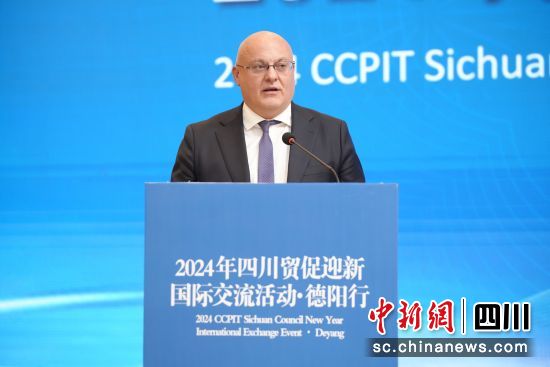 中国欧盟商会全国副主席、西南分会主席马晓利做交流发言。(四川省贸促会 供图) 中国欧盟商会全国副主席、西南分会主席马晓利做交流发言。(四川省贸促会 供图)