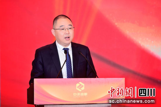 中泽油服总经理李祥昌致辞。中泽油服 供图 中泽油服总经理李祥昌致辞。中泽油服 供图