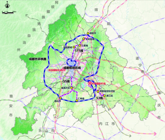 成都都市圈空间布局规划示意图。四川省同城化办 供图 成都都市圈空间布局规划示意图。四川省同城化办 供图