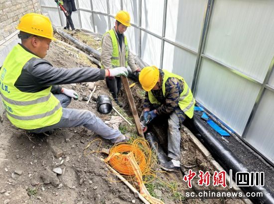 施工工人们正在加快管网铺设。汶川县委宣传部供图 施工工人们正在加快管网铺设。汶川县委宣传部供图