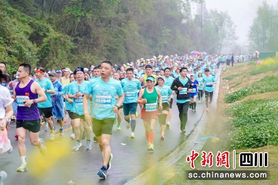 2024成都双遗马拉松鸣枪开赛。刘杰摄 2024成都双遗马拉松鸣枪开赛。刘杰摄