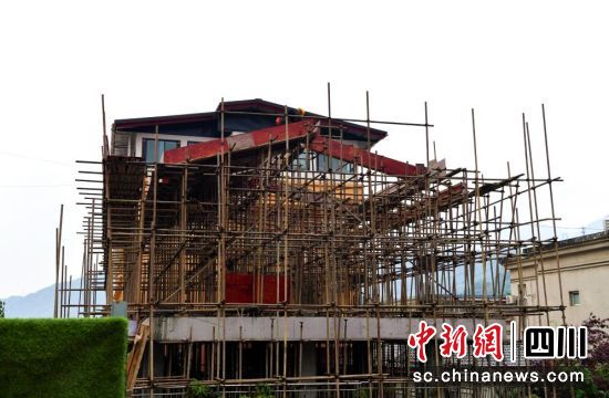 施工现场。汶川县委宣传部供图 施工现场。汶川县委宣传部供图