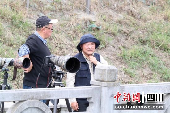 涪江河边的观鸟爱好者。 江油市融媒体中心供图 涪江河边的观鸟爱好者。 江油市融媒体中心供图