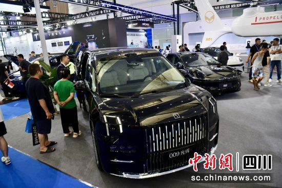 观众在2024世界动力电池大会配套展会上参观新能源汽车。张浪 摄 观众在2024世界动力电池大会配套展会上参观新能源汽车。张浪 摄