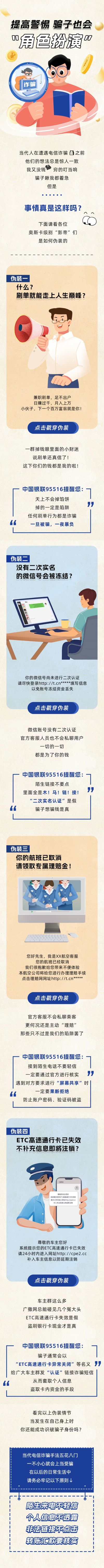 警惕骗子的“角色扮演”哦。中国银联 供图 警惕骗子的“角色扮演”哦。中国银联 供图